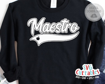 Maestro svg - Teacher svg - Teacher Cut File -  Maestro Swoosh - svg - dxf - eps - png - Cut File - Silhouette - Cricut - Digital File