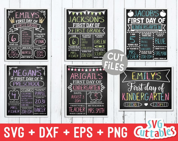 First Day of School Chalkboard SVG Design for Back to School - Etsy