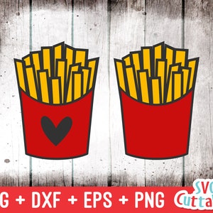 フライドポテト svg - dxf - eps - png - フライドポテト svg - シルエット - Cricut - カットファイル