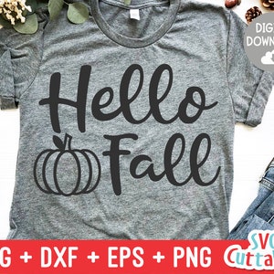 Hello Fall Svg Dxf Eps Fall Autumn Cut File - Etsy