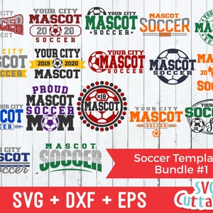 Soccer svg Bundle - Soccer Template Bundle #1 - svg - eps - dxf - Soccer Team - Silhouette - Cricut Cut File - Digital Download