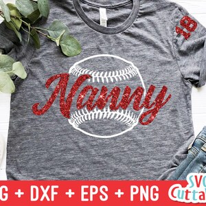 Baseball nounou SVG-softball nounou-baseball SVG-softball SVG-coupe fichier-SVG-DXF-EPS-png-silhouette-Cricut fichier numérique