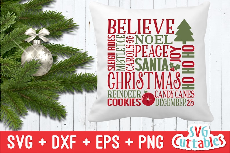 Download Christmas Subway Art svg Christmas svg Word Art Cut File ...