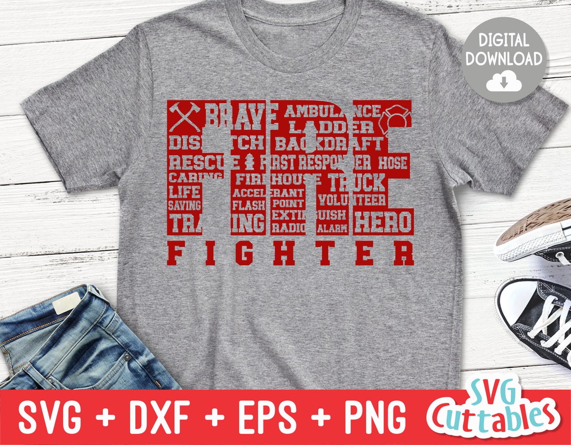 Firefighter svg Firefighter Word Art svg dxf eps png | Etsy