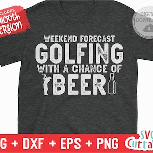 Pronóstico de fin de semana Golfing svg - Golf svg - Golf Sublimation - svg - eps - dxf - png - Distressed - Silhouette - Cricut - Digital File