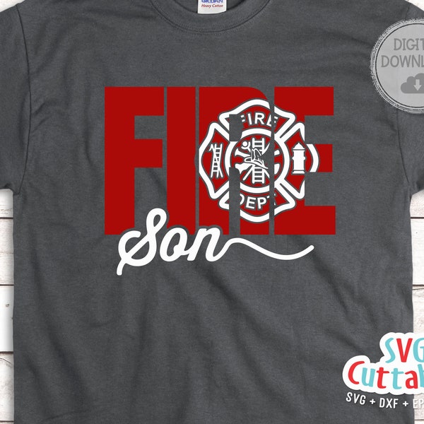 Firefighter Son svg - Bombero - svg - dxf - eps - png - Ocupación - Silueta - Archivo Cricut - Archivo Corte Digital