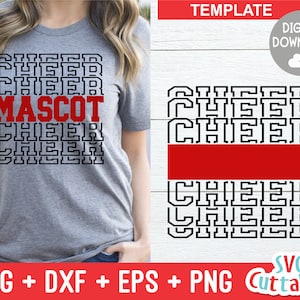 Cheer svg Cut File - Cheer Team - Cheer Template 0041 - svg - eps - dxf - png - Cheerleader - Silhouette - Cricut - Digital Download