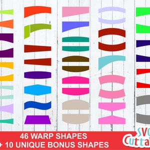Warp Shapes SVG - Formas de herramienta envolvente - Formas de herramienta warp - svg - dxf - eps - Texto en forma - Silhouette Studio - Archivo digital
