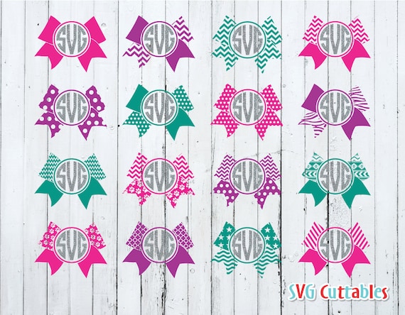 Download Cheer Bow Svg Cheer Bow Monogram Frame Svg Cheerleader Svg Etsy