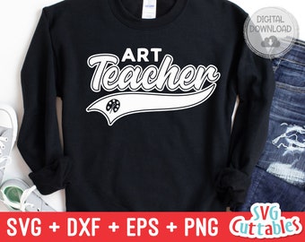 Art Teacher svg - Teacher Cut File - Occupation - Swoosh - svg - dxf - eps - png - Cut File - Silhouette - Cricut - Digital Download