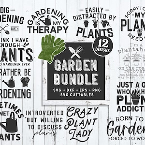 Gardening Bundle svg - Gardening Cut File - svg - dxf - eps - png - Garden Bundle- Hobby - Silhouette - Cricut - Digital File