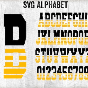 JP Half Sliced Alphabet- svg - eps - dxf - png - SVG Alphabet - Athletic Alphabet - svg Alphabet - Silhouette - Cricut - Digital Download