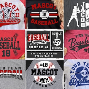 Baseball modèle svg Bundle - Baseball Tsvg Bundle - svg - eps - dxf - png - Silhouette - fichier de coupe Cricut - équipe de baseball - fichier numérique