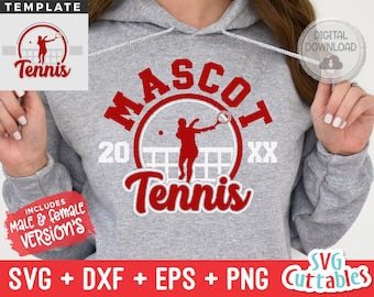 Tennis svg - Tennis Cut File - Tennis Template 0010 - Tennis Mom - svg - eps - dxf - Silhouette - Cricut Cut File - Digital Download