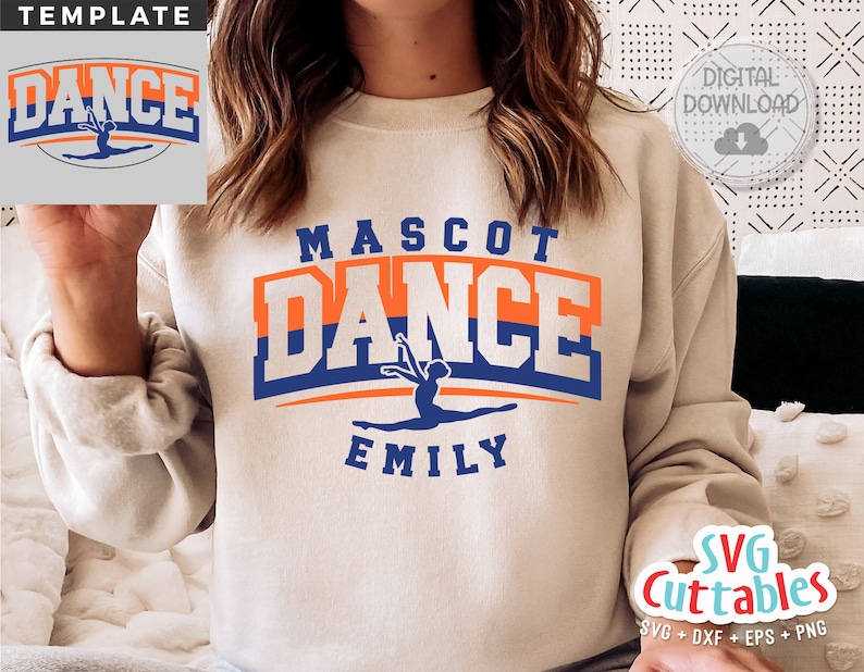 Dance svg Cut File - Dance Team - Dance Template 0033 - svg - eps - dxf - png - Silhouette - Cricut - Digital Download image 1