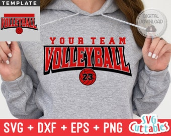 Volleyball svg - Volleyball Cut File - Template 0045 - svg - eps - dxf - Volleyball Team - Silhouette - Cricut cut file, Digital download