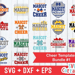 Cheer svg bundle, Cheer template bundle #1 , svg, eps, dxf, Cheer team, Cheerleader, Silhouette, Cricut cut file, digital download
