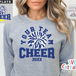 Cheer svg Cut File - Cheer Template 0067 - svg - eps - dxf - Cheerleader - Megaphone - Silhouette - Cricut - Digital Download