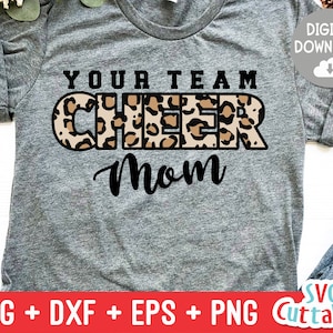 チアママ svg - チアママ カットファイル - ヒョウ柄 - svg - dxf - eps - png - チアリーダー - シルエット - Cricut - デジタルダウンロード