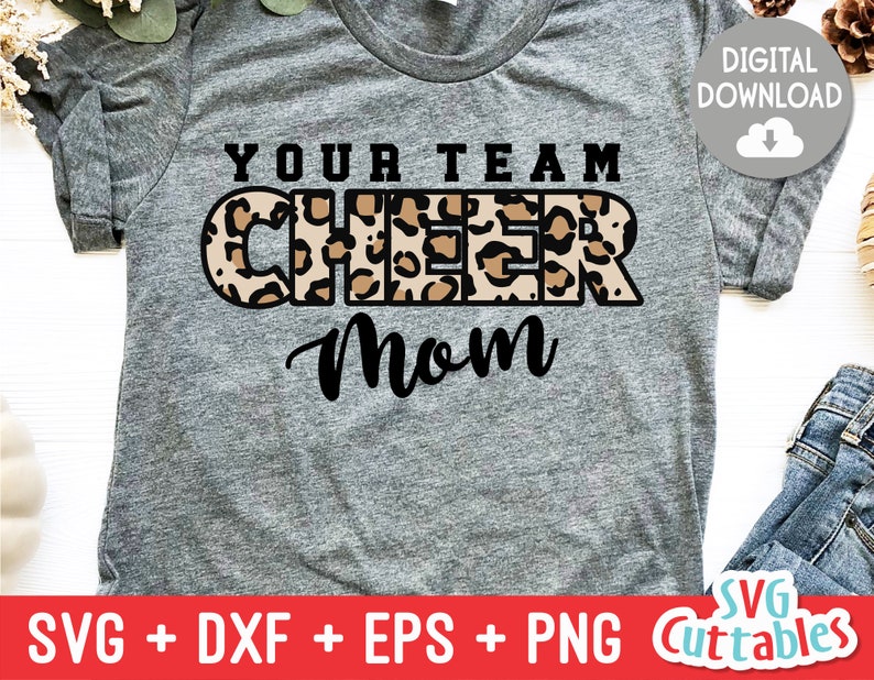 Cheer Mom svg Cheer Mom Cut File Leopard Print svg dxf | Etsy