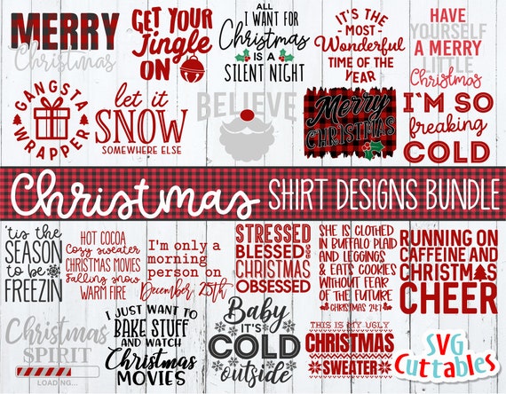 Christmas Bundle svg - Christmas svg - Cut File - Shirt Design Bundle - svg - eps - dxf - png - Silhouette - Cricut File - Digital File