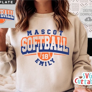 Softball svg - Softball Template - svg - eps - dxf - png - Silhouette - Cricut Cut File - 0054 - Softball Team - Digital File