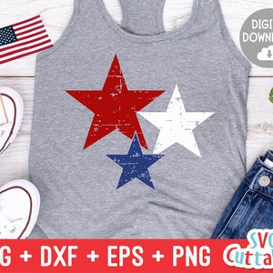 Rot weiß & blau Sterne Svg - patriotische geschnitten Datei - 4. Juli - 4. Juli - Svg - Dxf - Eps - Png - Silhouette - Cricut - digitale Datei