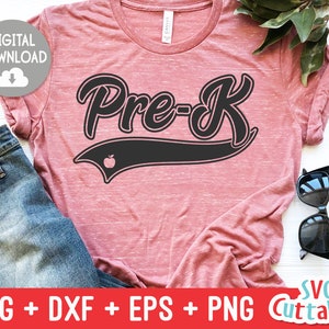 Pre-K svg - Pre-K Cut File - Teacher - Swoosh - svg - dxf - eps - png - Cut File - Silhouette - Cricut - Digital Download