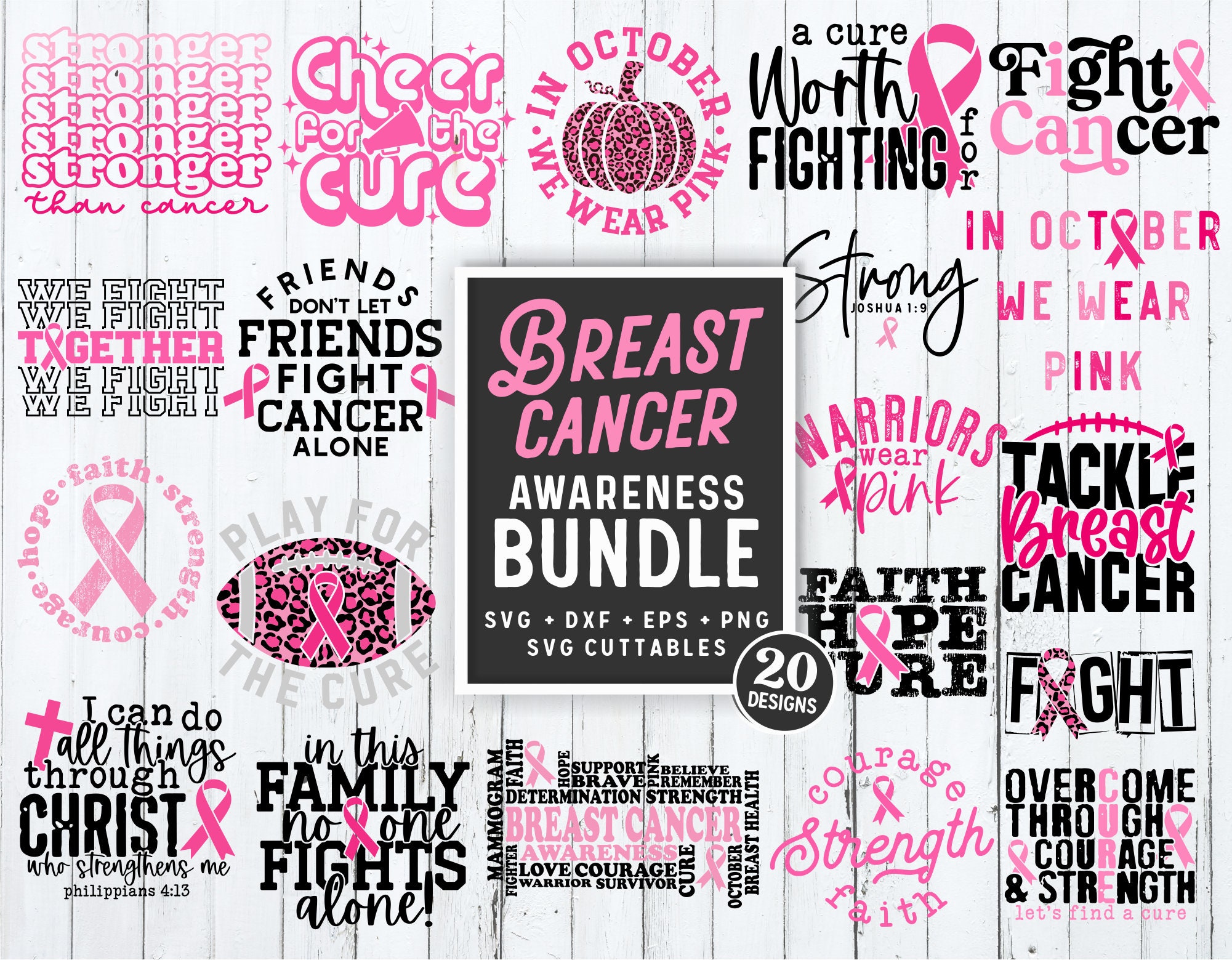 Let's Find A Cure svg - Breast Cancer Awareness - svg - dxf - eps - png - bestand knippen - silhouet - Cricut - digitale download