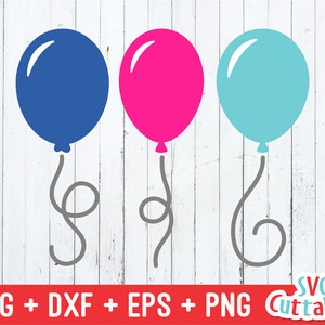 Ballon svg-Geburtstagsballons Cut File-svg-svg-dxf-eps-png-Silhouette-Cricut-Digital File