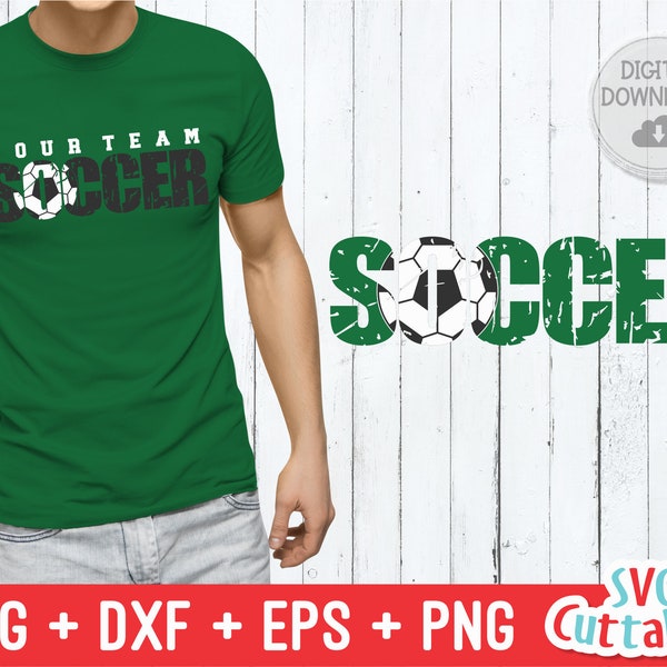Soccer svg - Grunge Soccer Team Design - Distressed - svg dxf - eps - Soccer Team - Silhouette - Cricut Cut File, Digital File