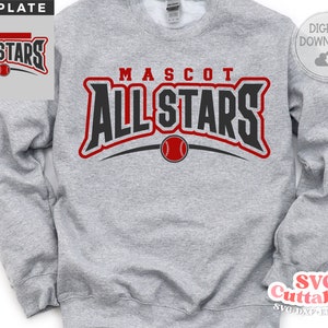 All Stars svg - All Stars Template 0012- svg - eps - dxf - png - Silhouette -  Cricut Cut File - Baseball Team - Digital File