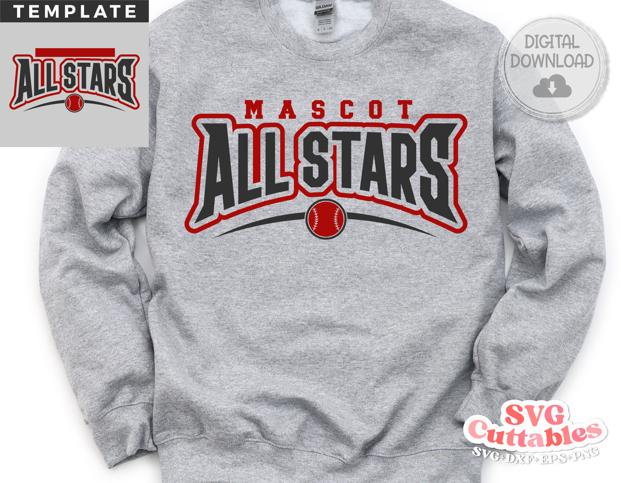 All Stars svg - All Stars Template 0012- svg - eps - dxf - png - Silhouette -  Cricut Cut File - Baseball Team - Digital File