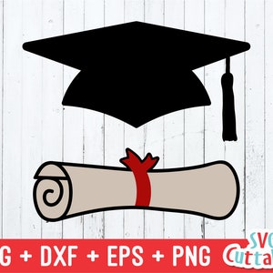 Abschluss svg - Hut svg - Diplom - Abschluss Plotterdatei - svg - eps - dxf - Silhouette - Cricut Cut File - Digitaler Download