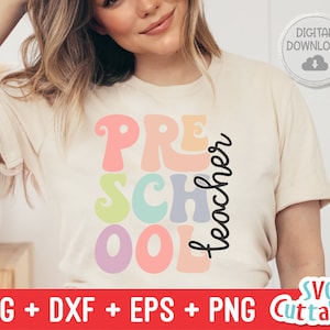 Preschool Teacher svg - Preschool Cut File - Teacher svg - dxf - eps - png - Cut File - Silhouette - Cricut - Digital Download
