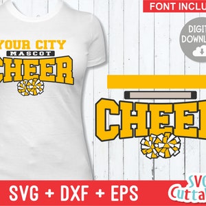 Cheer Team svg - Cheer Cut File - Cheer Template 0020 - svg - eps - dxf - Cheer svg - Cheerleader - Silhouette - Cricut - Digital Download