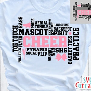 Cheer svg - Cheer Word Art svg - Cheer Subway Art - dxf - eps - Cheer Template - Cheerleader - Silhouette - Cricut Cut File - Digital File