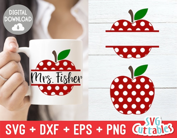 Download Split Polka Dot Apple Svg Apple Cut File Apple Monogram Etsy