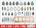 Earring svg Bundle - SVG - DXF - EPS - Earring Cut File - Earring Card - Faux Leather Earrings - Silhouette - Cricut - Digital File
