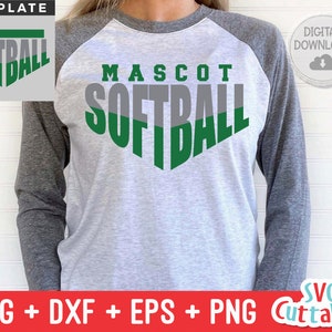 Softball svg - Softball Template - svg - eps - dxf - png - Silhouette -  Cricut Cut File - 0041 - Softball Team - Digital File