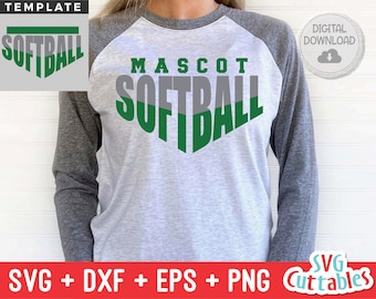 Softball svg - Softball Template - svg - eps - dxf - png - Silhouette -  Cricut Cut File - 0041 - Softball Team - Digital File