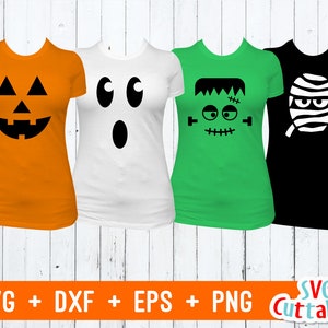 Pumpkin svg - Ghost svg - dxf - eps - Frankenstein - Mummy - Halloween SVG - Silhouette - Cricut Cut File - Digital Download