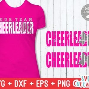 Cheerleader svg - Cheer Cut File - dxf - eps - svg - png - Distressed - Grunge - Silhouette - Cricut Cut File - Digital File