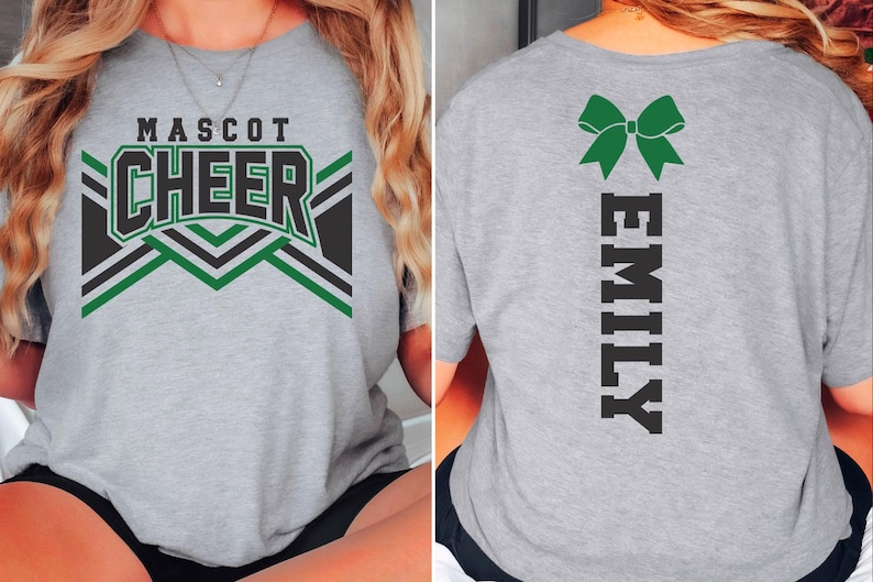 Cheer Svg Template | Mascot Cheer Shirt Design | Front And Back Layout image 6