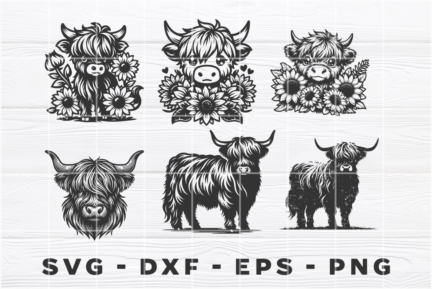 Highland Cow Svg - Highland Cow Bundle 1 - Svg - Dxf - Eps - Png ...