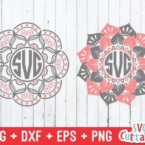 Mandala svg, Mandala Monogram Frame svg, mandala dxf, Mandala cut file, Silhouette file, Cricut cut file, Digital download