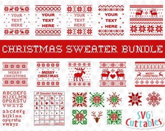 Christmas Sweater Bundle svg, Ugly Sweater, Merry Christmas svg, Cut File, SVG, DXF, EPS, Silhouette File, Cricut File, Digital File