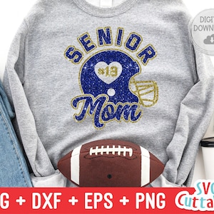Football Senior Mom svg - Football Cut File - svg - eps - dxf - png - Football Helmet - Football Mom  - Silhouette - Cricut - Digital File