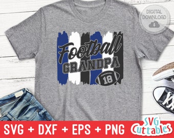 Football Grandpa svg - Football Cut File - svg - dxf - eps - png - Football Cut File - Brush Stroke - Silhouette - Cricut - Digital Download