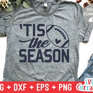 Tis The Season svg - Football Cut File - svg - eps - dxf - png - Football svg - Silhouette - Cricut - Digital Download